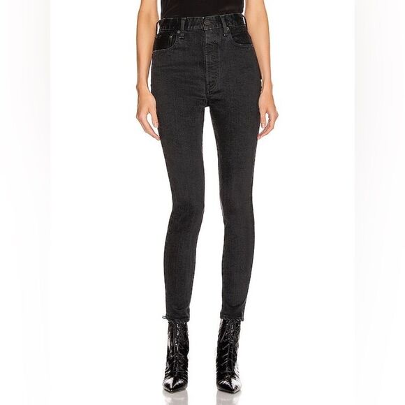MOUSSY VINTAGE Filer Rebirth High Rise Skinny Jeans. Black. Worn 3X Pristine. 24 - Picture 6 of 8